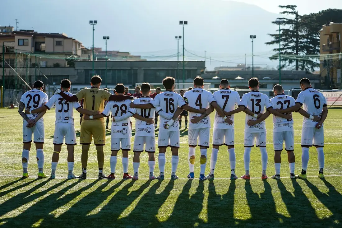 Soccer team in custom uniforms